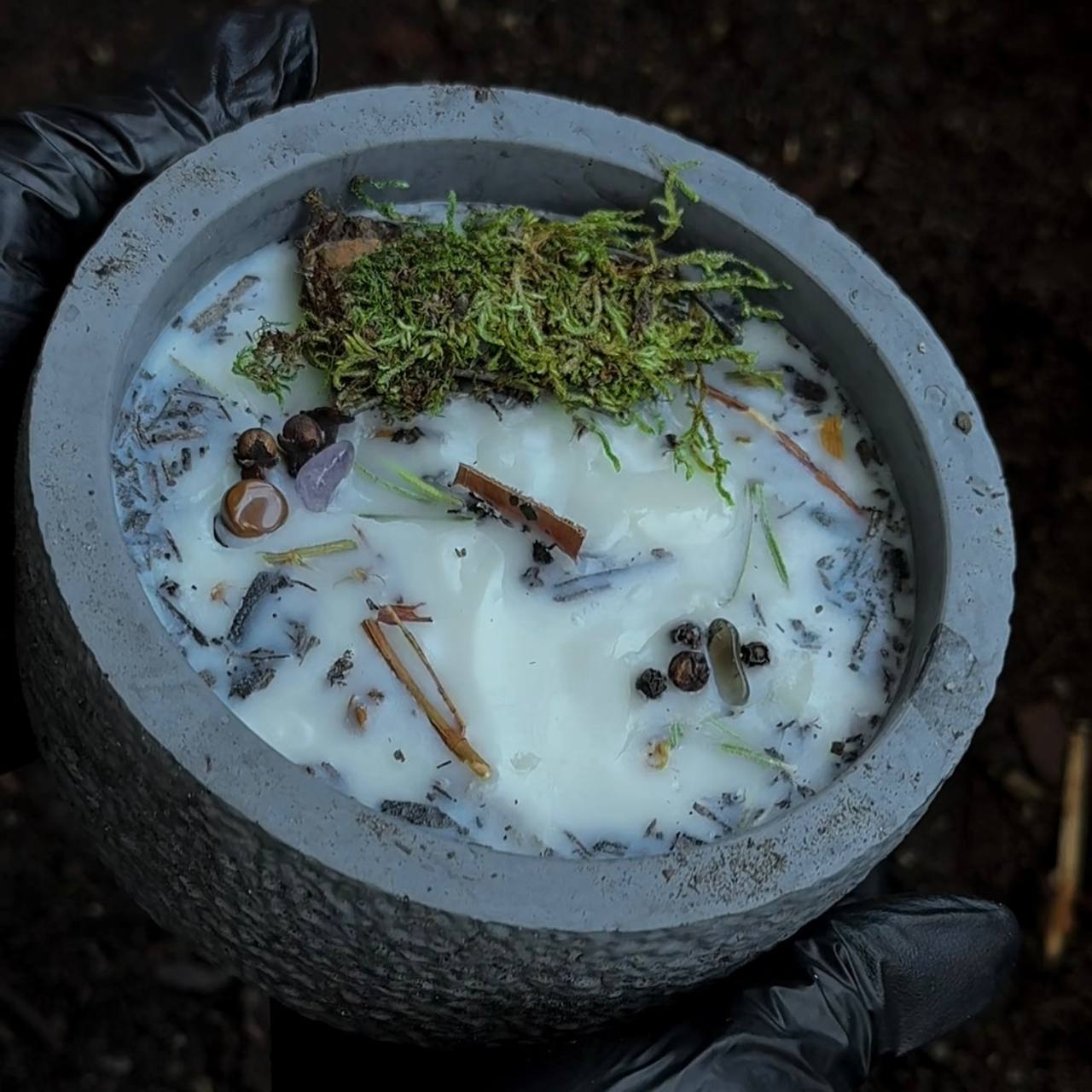 Earth Candle in Jar with Rune Symbol