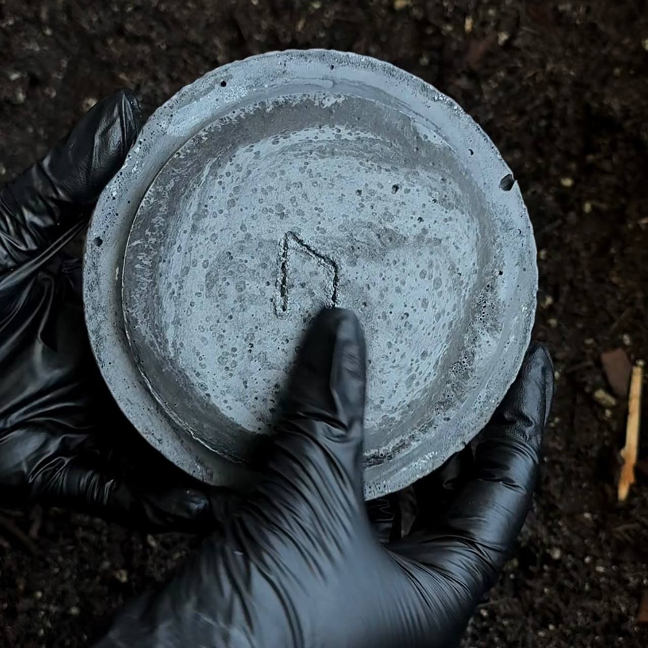 Earth Candle in Jar with Rune Symbol