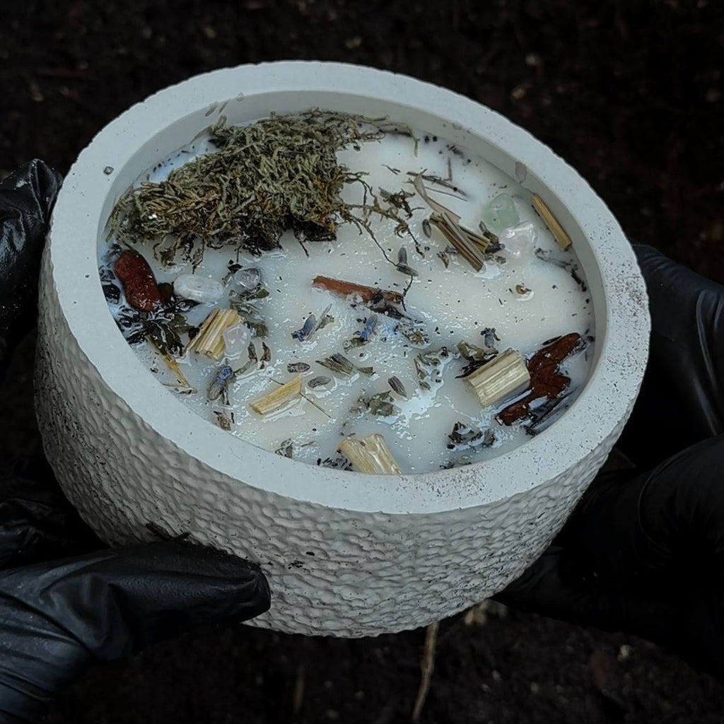 Earth Candle in Jar with Rune Symbol