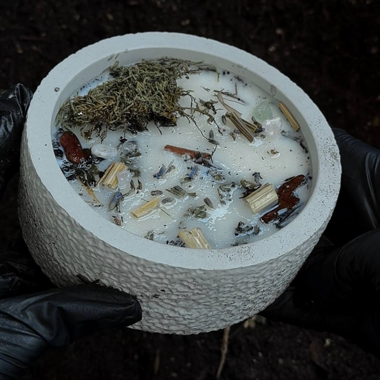Earth Candle in Jar with Rune Symbol