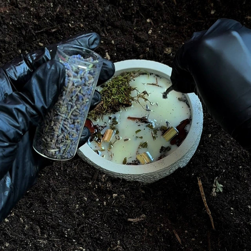 Earth Candle in Jar with Rune Symbol