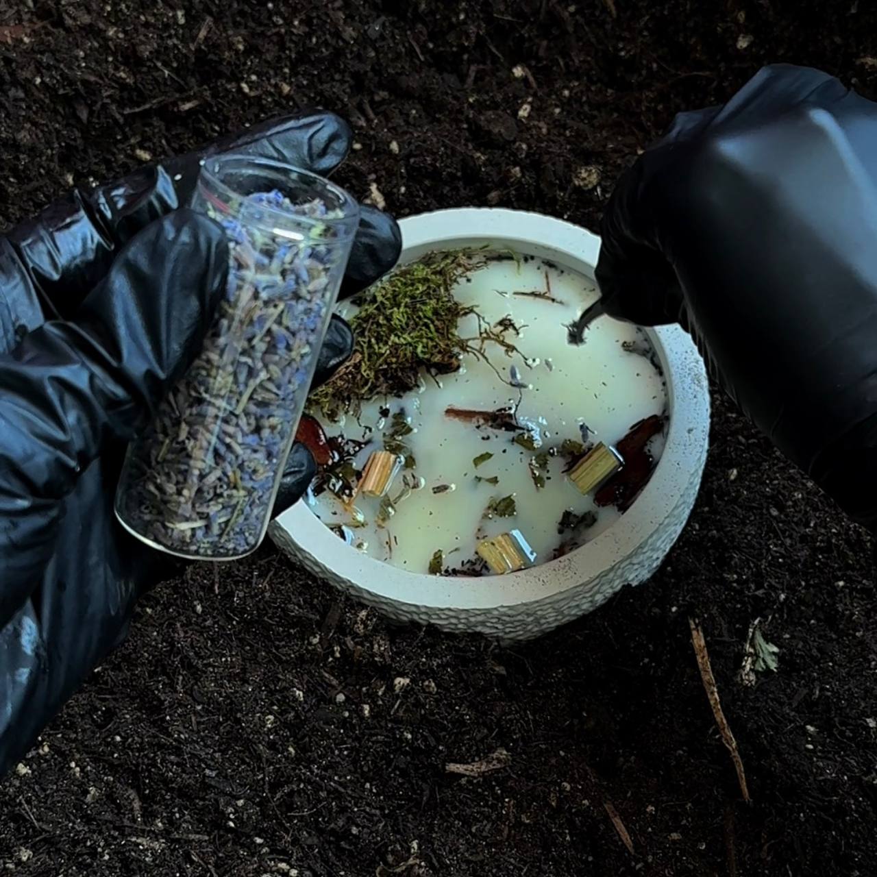 Earth Candle in Jar with Rune Symbol