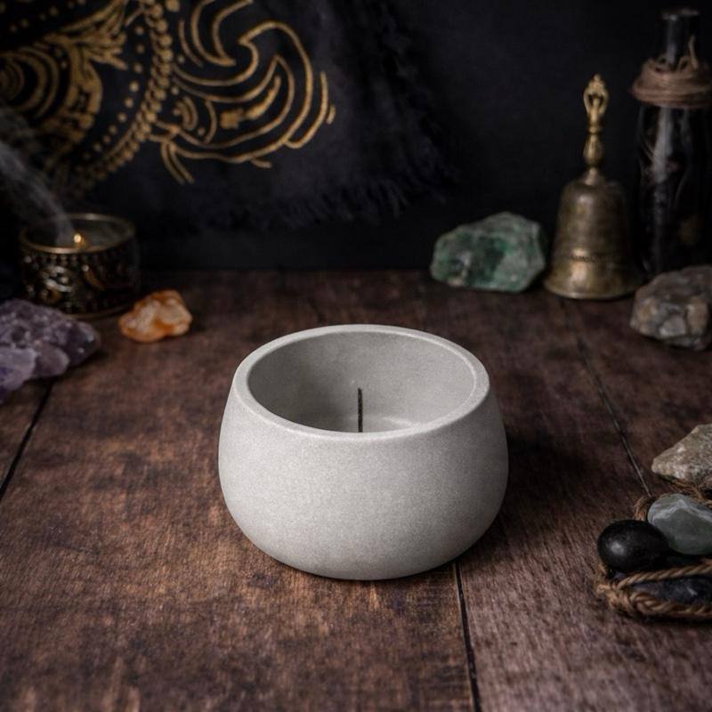 Ritual Candle Holder with Metal Spike – Handmade Altar Holder for Intention, Grounding & Spiritual Decor