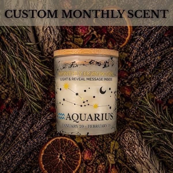 Zodiac Candle with Hidden Message | Personalized Tarot Candle