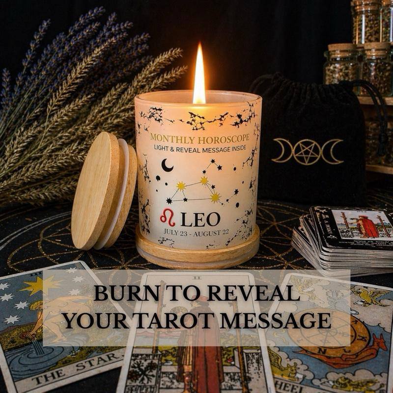 Zodiac Candle with Hidden Message | Personalized Tarot Candle