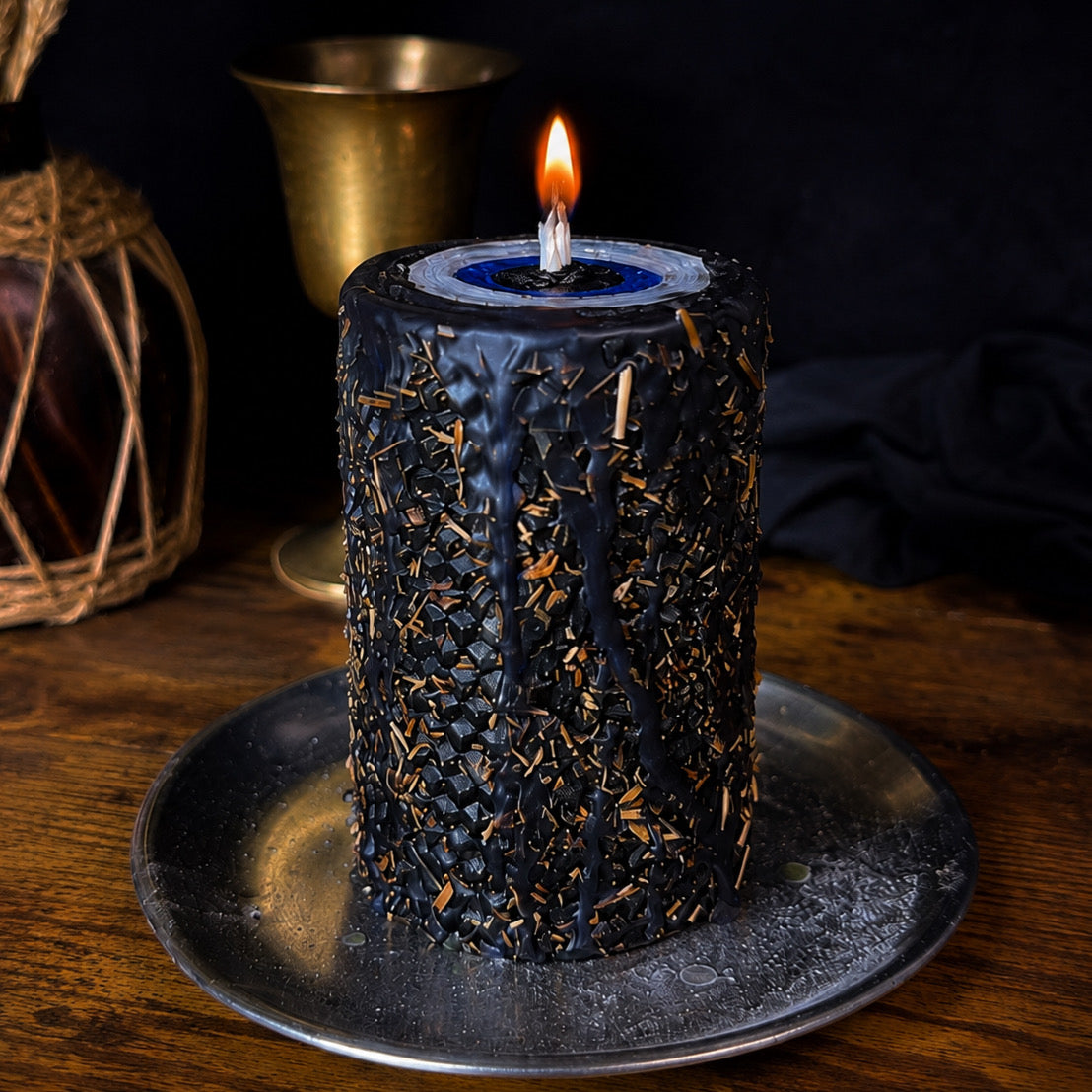 Evil Eye Protection Candle | Handcrafted Beeswax Ritual Candle