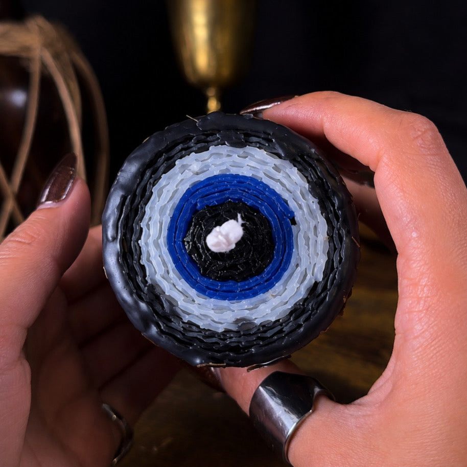 Evil Eye Protection Candle | Handcrafted Beeswax Ritual Candle